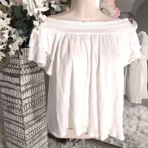 American Rag Off the Shoulder White top